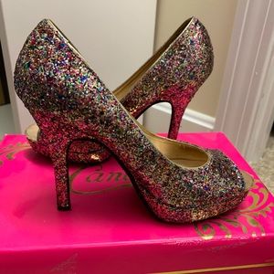 Sequin multi color sparkle heels!